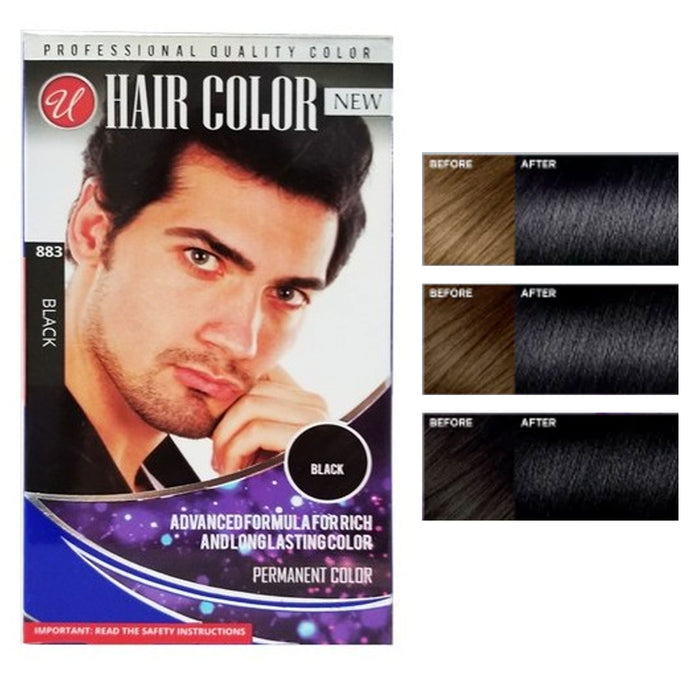 2 Pk Men's Professional Black Hair Dye Color Beard Permanent Colour in 5 Minutes