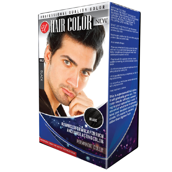 2 Pk Men's Professional Black Hair Dye Color Beard Permanent Colour in 5 Minutes