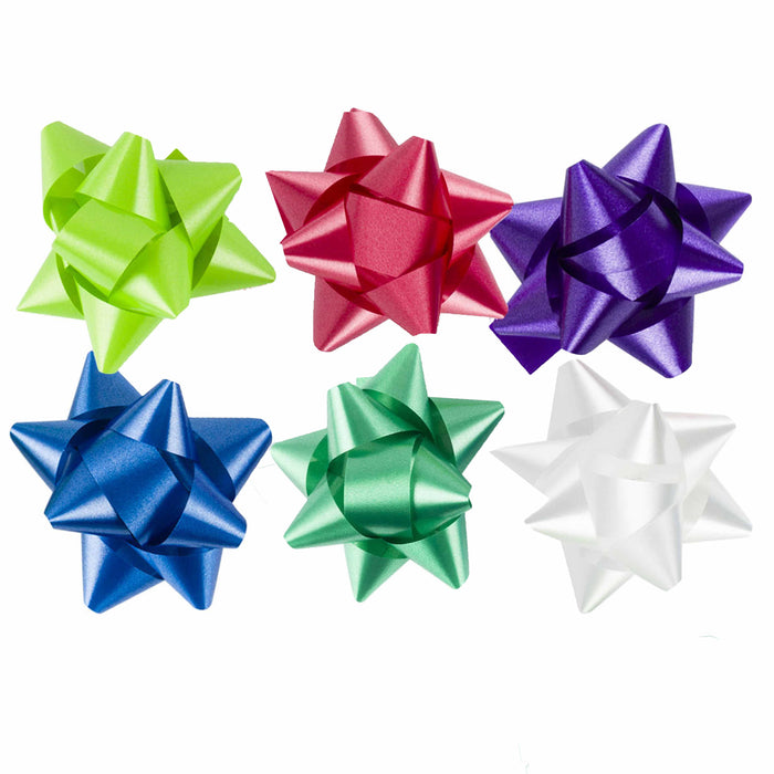 100 Star Bows Gift Wrapping Peel Stick Christmas Present Holiday Party Assorted