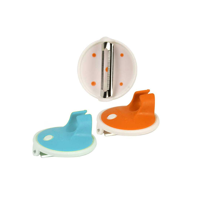 2 Pack Hand Palm Peeler Stainless Steel Blades Finger Rubber Grip Kitchen Tool !