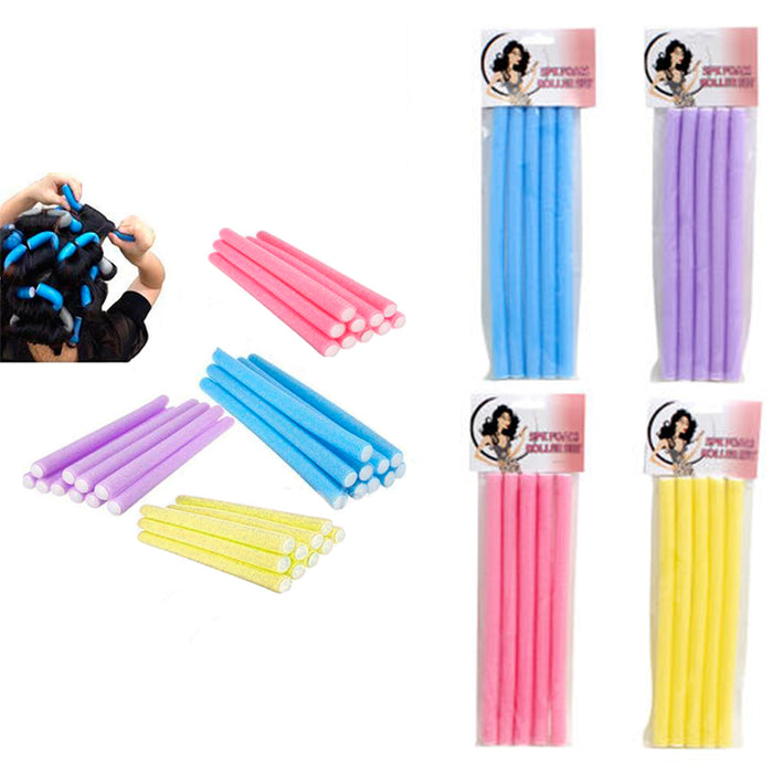 20 Pc Hair Curler Makers Soft Foam Rollers Bendy Twist Curls Tool DIY Styling !