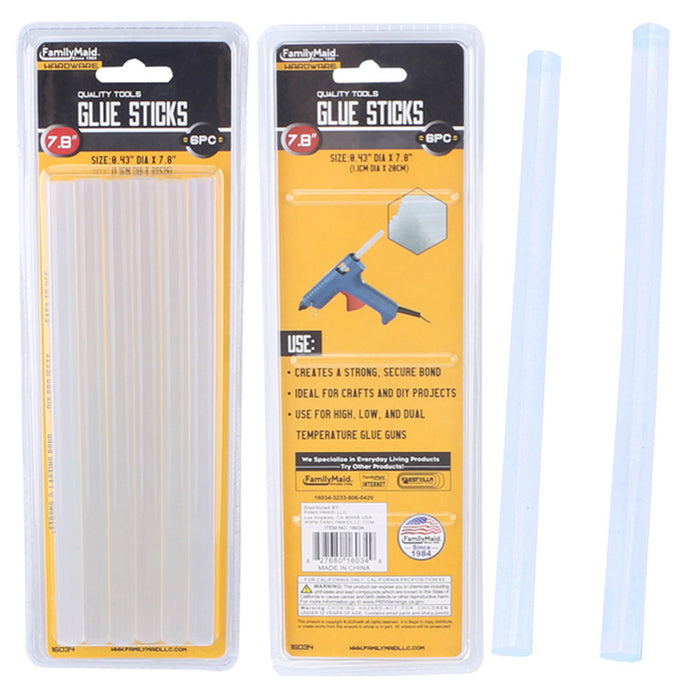 6Pc Hot Glue Sticks 7.8" Lightweight 11mm Craft Arts DIY Home Repair Kids School