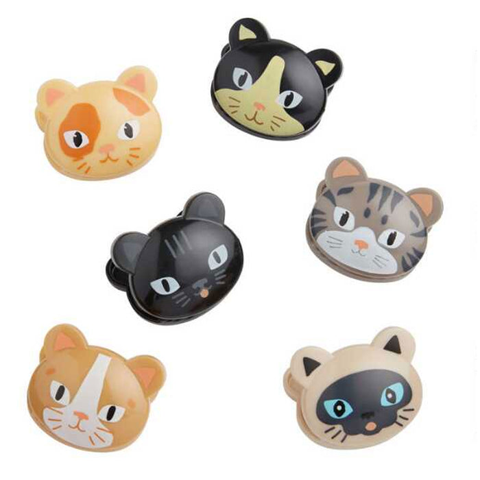 6 Kikkerland Cat Bag Clips Kitten Sealing Chips Food Storage Seal Kitchen Snack