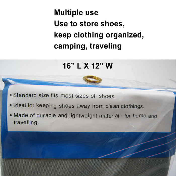 3Pc Waterproof Laundry Bag Heavy Duty Shoe Bags Sized Drawstring Nylon College