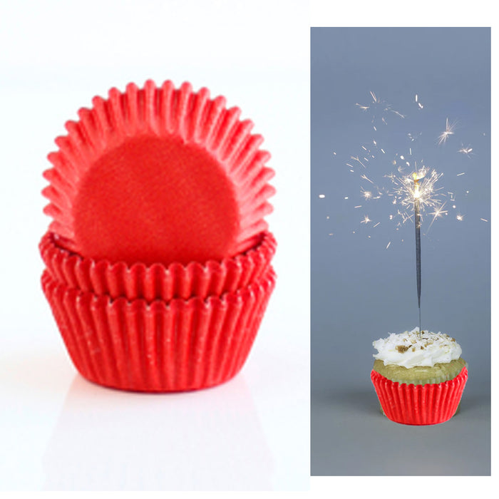 200 Red Paper Cupcake Liners Baking Cups Standard Size Cake Candy Decorations
