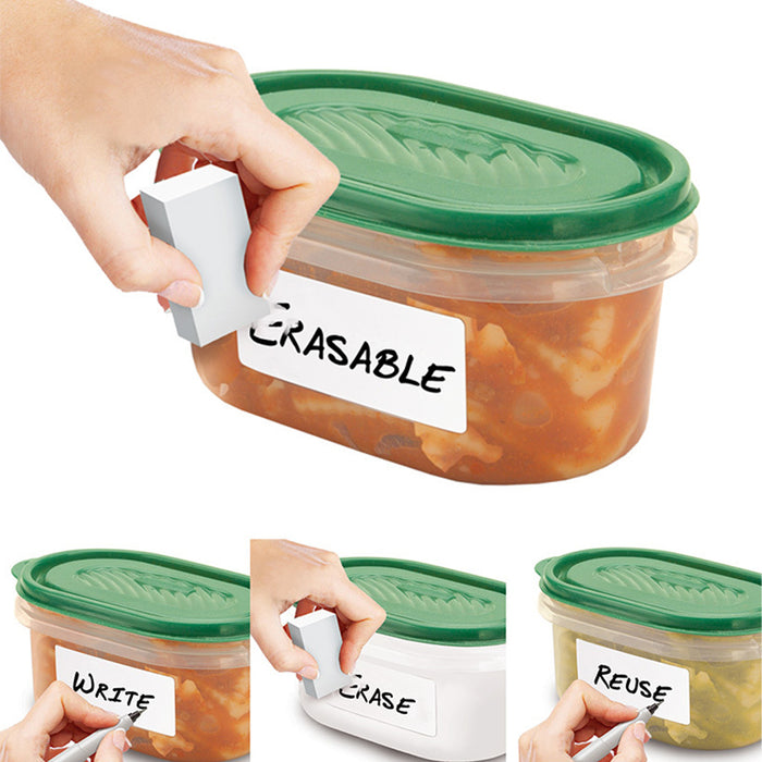 70 Assorted Size Erasable Food Labels with Permanent Marker Eraser Meal Prep