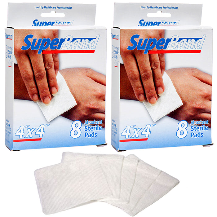 16 Pc Sterile Pads Gauze Bandage Wound Dressing Sponge Prep Absorbent 4 x 4 Inch