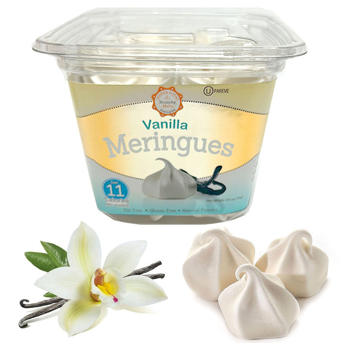 4 Pk Vanilla Flavor Meringues Cookies Melt Gluten Nut Fat Free 90 Calories Snack