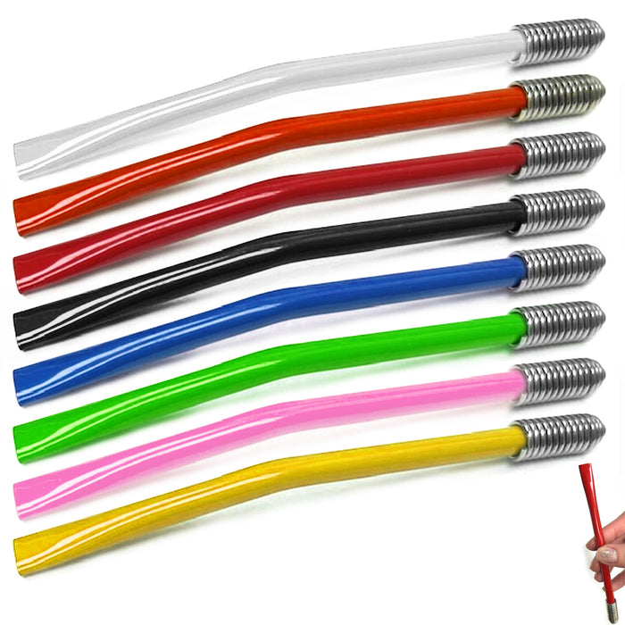 6pk Metal Silver Straw Herbal Tea Yerba Mate Terere Gourd Drinking Filter Straws