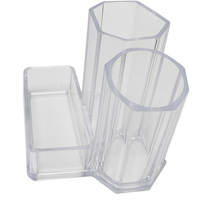 2pk Acrylic Makeup Brush Organizer Lipstick Holder Clear Brush Storage Cup Bath