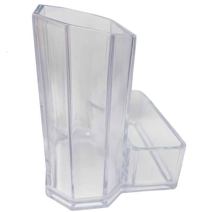 3-Compartment Clear Plastic Organizer Divided Makeup Vanity Storage Bin Office