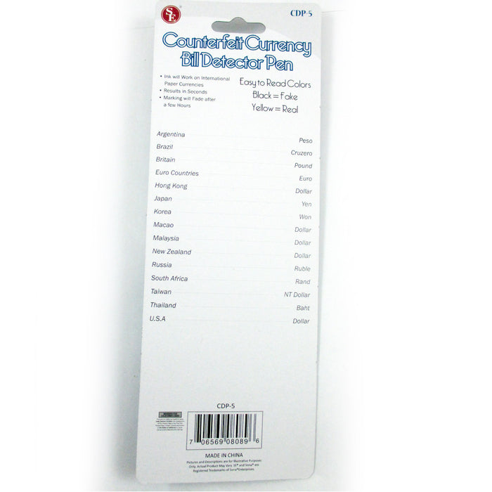 5 Smart Money Counterfeit Bill Checker Fake Money World Wide Detector Tester Pen