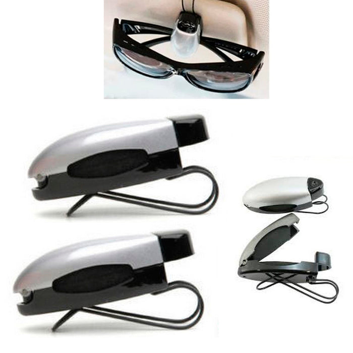12 pc Silver Black Car Sun Visor Clip Holders Sunglasses Reading Eyeglasses Card