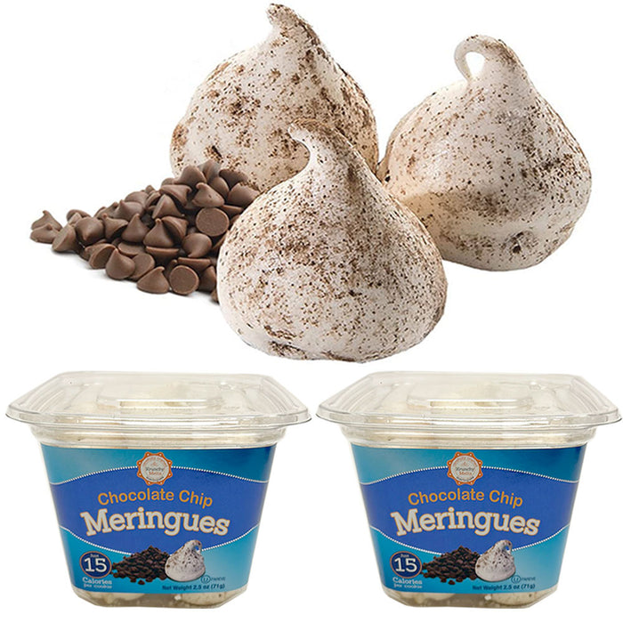 2 Pk Meringues Cookies Chocolate Chip Flavor Gluten Fat Free 90 Calories Snacks