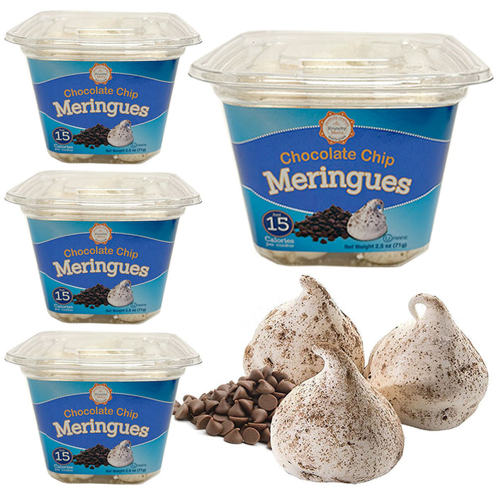 4 Pk Chocolate Chip Flavor Meringues Cookies Gluten Fat Free 90 Calories Treats