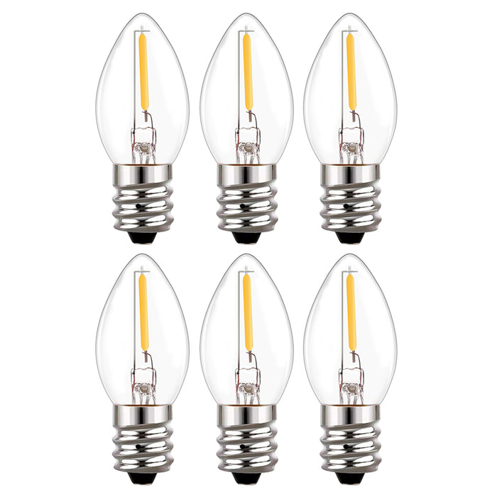 6 Pc LED Night Light Bulb E12 10W Candelabra Bulbs Replacement Chandelier 2200K