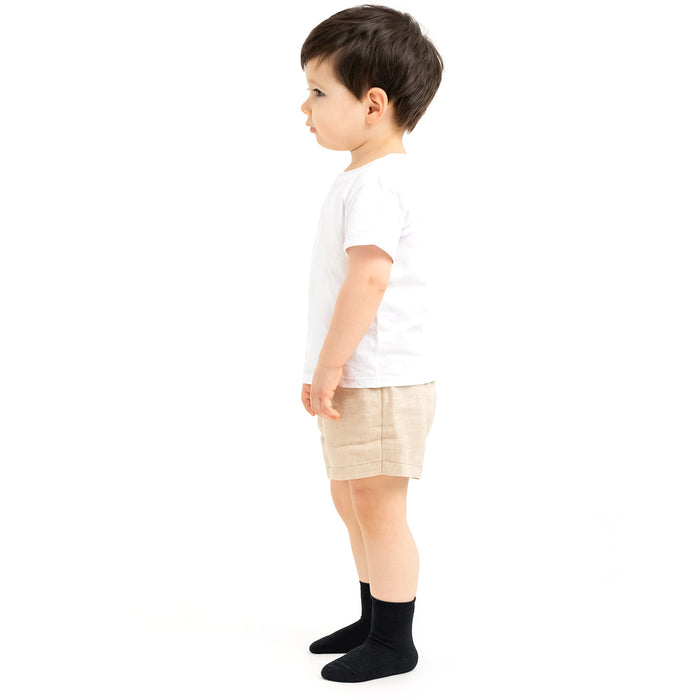 6 Pairs Unisex Little Kids Boys Girls Soft Crew Dress Socks Casual 2T 3T Black