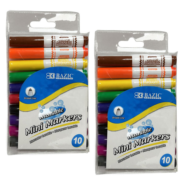 BAZIC 40 Mini Washable Markers 4 Packs Non-Toxic Kids Art School Coloring Set