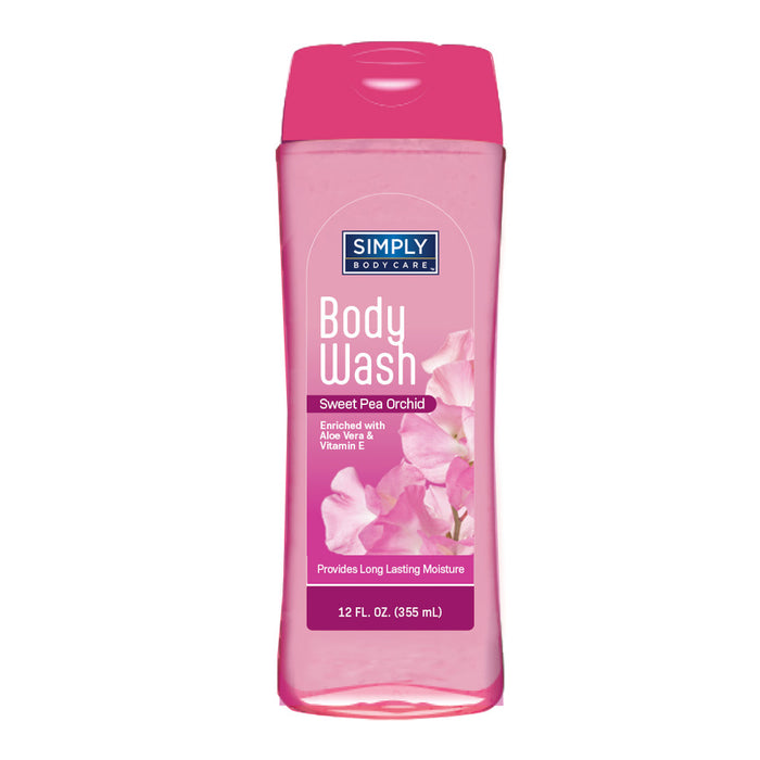 1 Moisturizing Body Wash Sweet Pea Orchid 12oz Shower Gel Vitamin E Soap-Free
