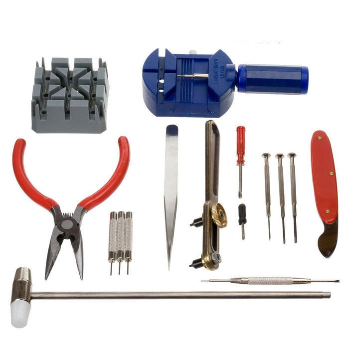 16 Pc Watch Repair Tool Kit Pin Strap Link Remover Back Case Opener Watchmaker !