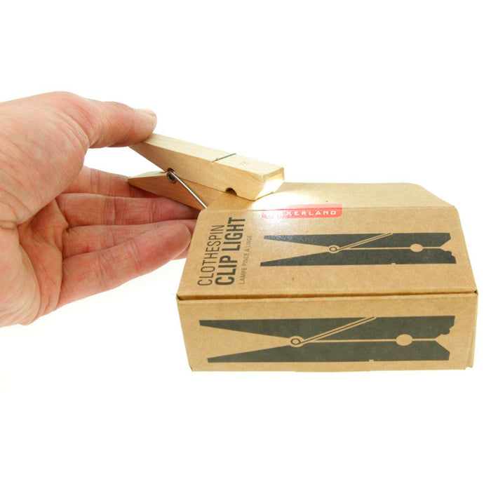 Kikkerland Reading Book Light Clothespin Clothes Peg Clip On Tablet Travel Gift