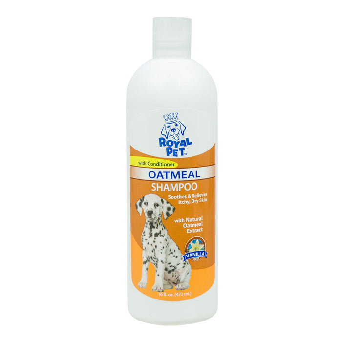 Pet Dogs Natural Shampoo Oatmeal Vanilla Odor Eliminator Dry Itching Skin 16 oz