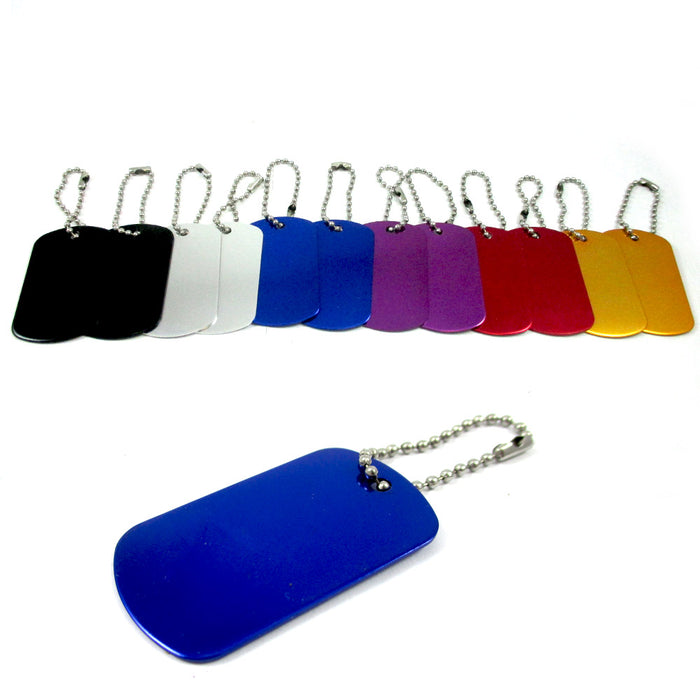 12PC Colorful Stamping Blanks Anodized Aluminum Pet ID Tag Engraved Personalized