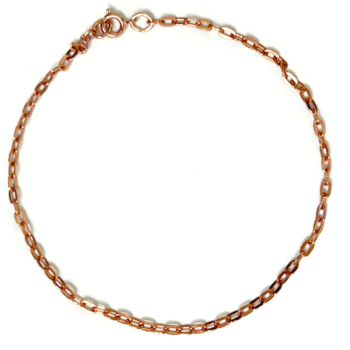 1 Pure Copper Anklet Ankle 7.75"  Bracelet Dainty Chain Link Jewelry Arthritis Relief
