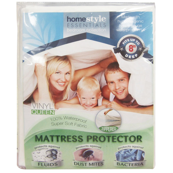 2 Queen Size Mattress Protector Waterproof Soft Anti Bug Zippered Mattress Cover