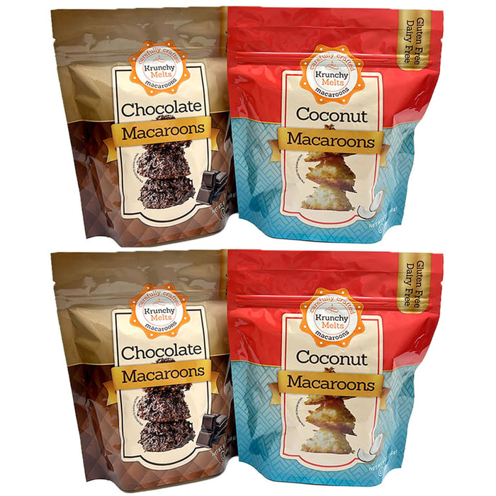 4 Pk Coconut Macaroons Cookies Chocolate Natural Non Dairy Sweets Gluten Free