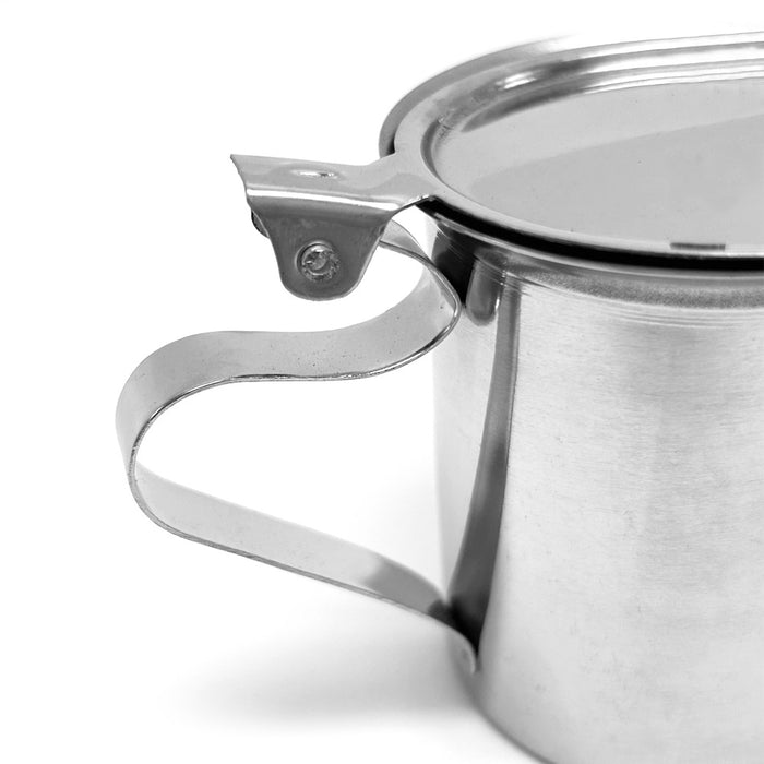 2 Stainless Steel Teapot Coffee Creamer Server Cup Pitcher Lid Cover Carafe 10oz