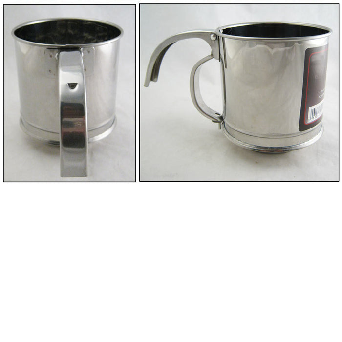 Stainless Steel Flour Sifter Sugar Handle Baking Bake 1 Cup Kitchen Chef Utensil