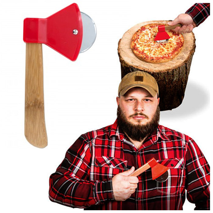Axe Pizza Cutter Ax Shaped Wheel Slicer Wooden Chef Gift Kitchen Sharp Tool Gift