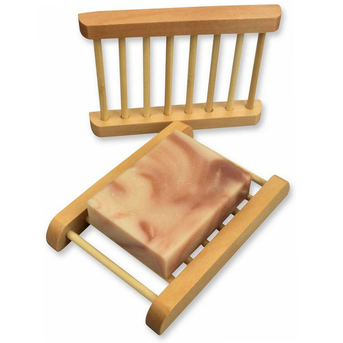 2 Natural Wooden Bamboo Soap Bar Dish Tray Holder Storage Rack Plate Box Travel