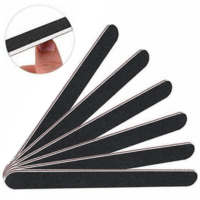 6 X Heavy Duty Nail File Double Sided Manicure Salon Emery Boards #100 #180 Grit