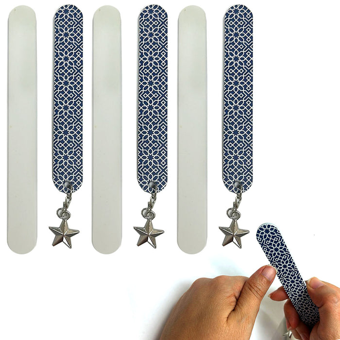 6 Pk Washable Salon Boards Pro Dual Sided Nail Files Emery Manicure Beauty Tools