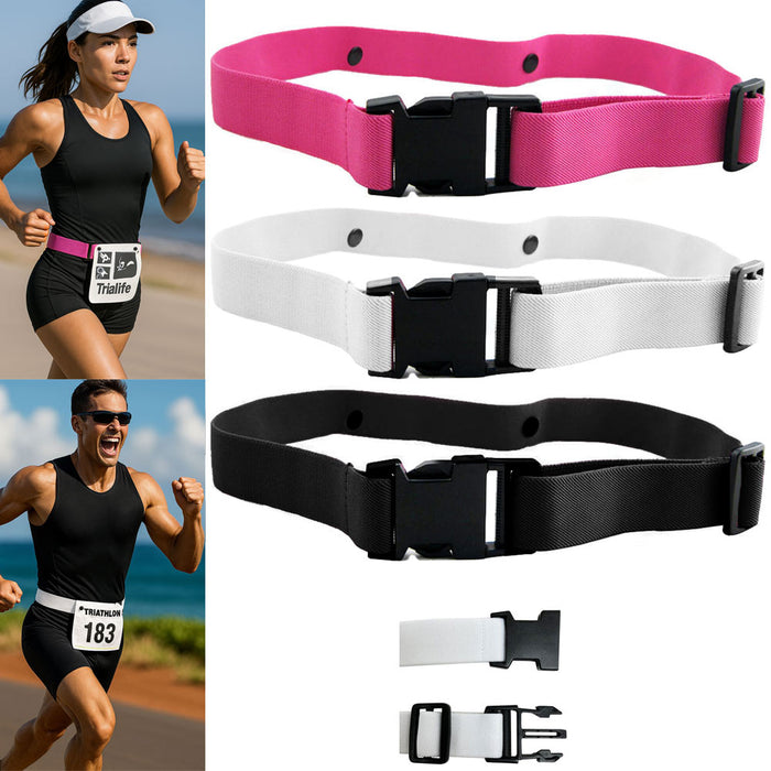 100 Pc Triathlon Running Race Number Belt Fully Adjustable Marathon Waist strap