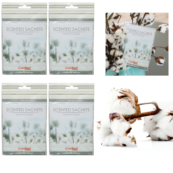 4 Packs Scented Sachet Clean Cotton Drawer Bags Fresh Scent Air Freshener 8 Pc