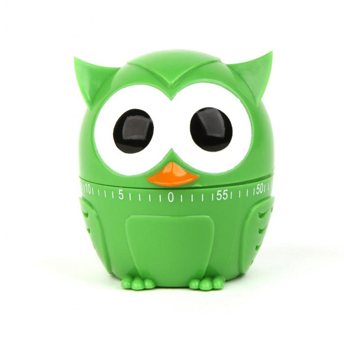Kikkerland Kitchen Timer OWLET Little Owl 55 Minute in Blue Red or Green New