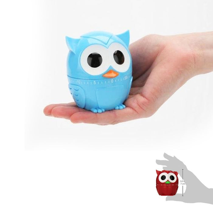 Kikkerland Kitchen Timer OWLET Little Owl 55 Minute in Blue Red or Green New