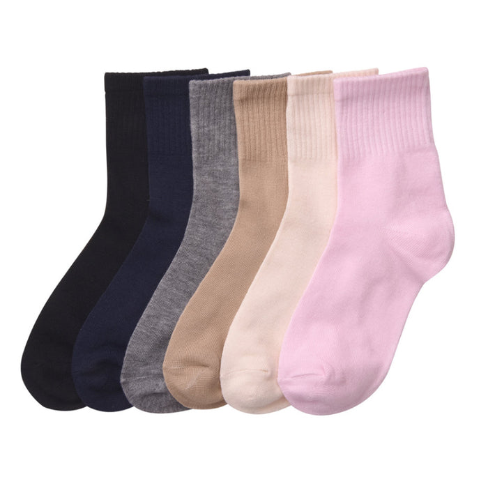 6 Pair Girls Socks Size 6-8 Crew Low Cut Quarter Kids Cute Colorful Casual Solid