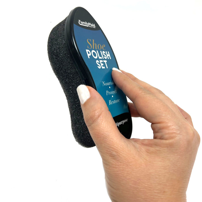 4 PC Shoe Polish Shine Sponge Cleaning Protector Leather Care Boots All Colors !