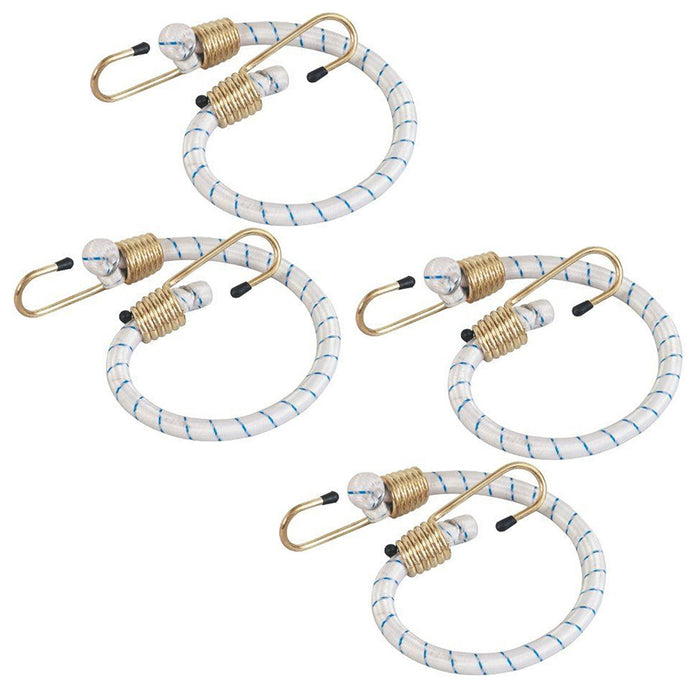 4 Pack 24 Inch Bungee Cords Heavy Duty Heat Treated Hooks 1/2" Cordage Tie Strap