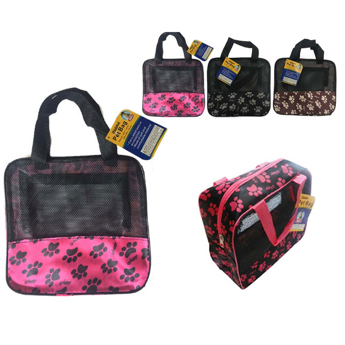 1 Small Pet Carrier Soft Mesh Sided Cat Puppy Dog Comfortable Travel Tote Bag