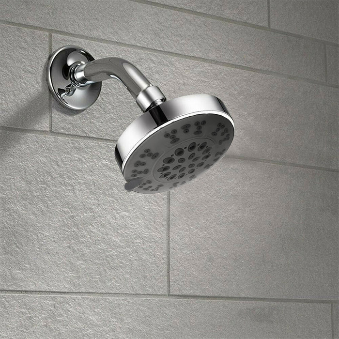 1 Multi Function Shower Head Nozzle 5 Settings Plastic Silver Showerhead Bath 4"