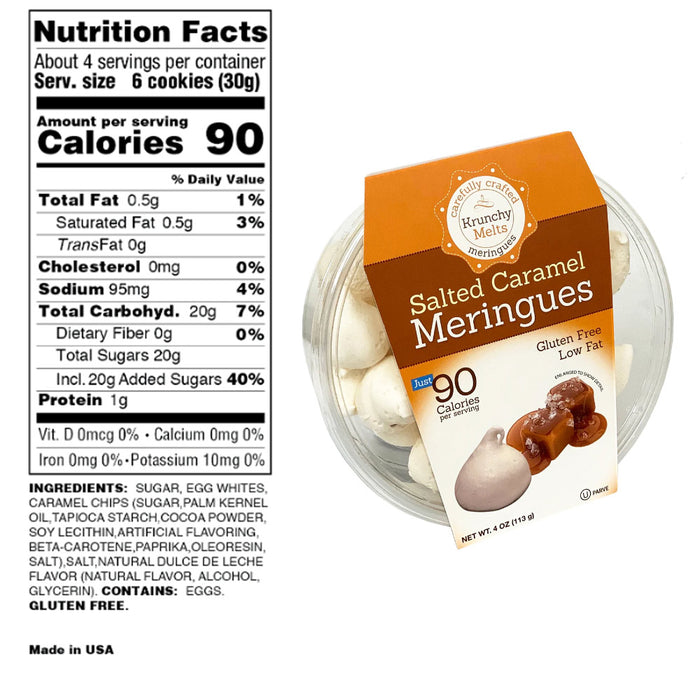 2 Pk Salted Caramel Meringue Cookies Fat Gluten Free Nut Free Snack Sweet Treats