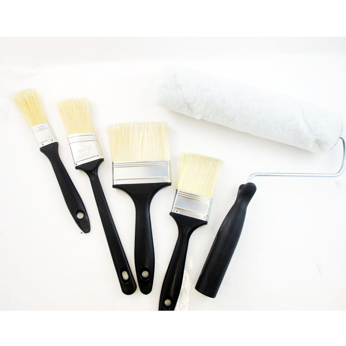 7 Pc Professional Brush Roller Paint Pan Liner Tray Coating Painting Art Kit Set