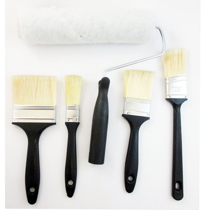 7 Pc Professional Brush Roller Paint Pan Liner Tray Coating Painting Art Kit Set