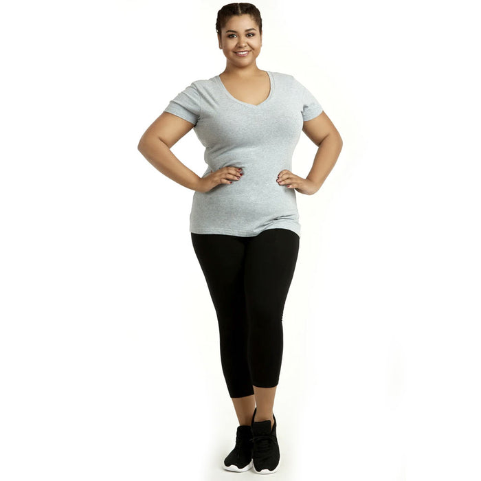 Womens Capri Leggings Yoga Pants High Waist Fitness Sports Soft Cotton Size XL