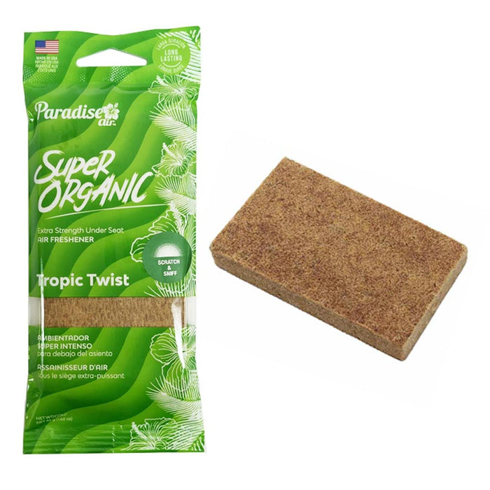 4 Car Air Freshener Organic Tropic Twist Under Seat Long Lasting Block Fragrance